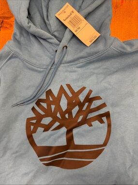 Timberland Bright Blue Pullover Hoodie with Black Tree Logo